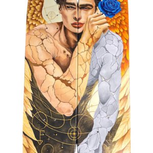 angel-dorado-skate-obra-pintura-acrilico-madera-original-exclusiva-marca-premium