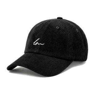 LA | Gorra de pana negra logo blanco