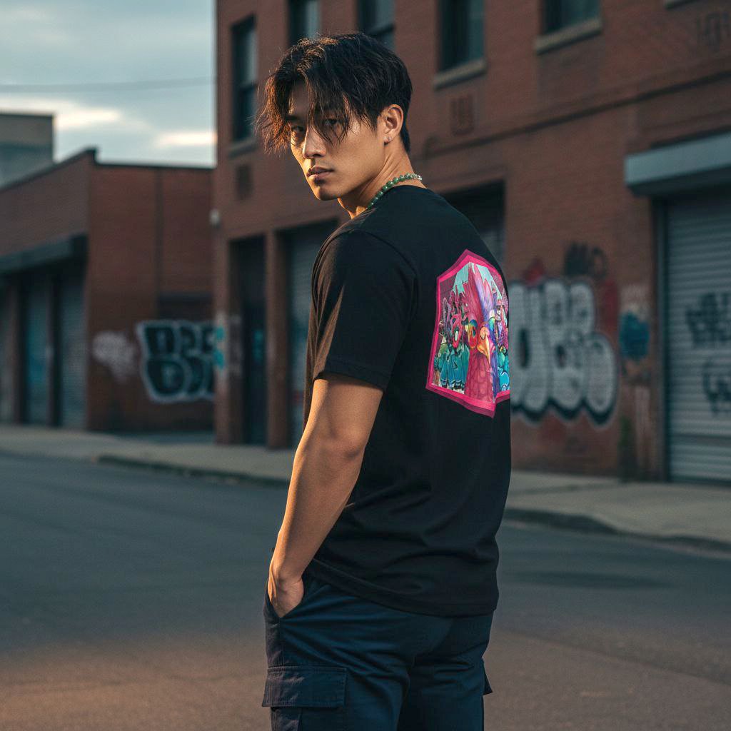 laiamarita-pollo-molon-mural-arte-urbano-marca-edicion-limitada-camiseta-unisex-negra