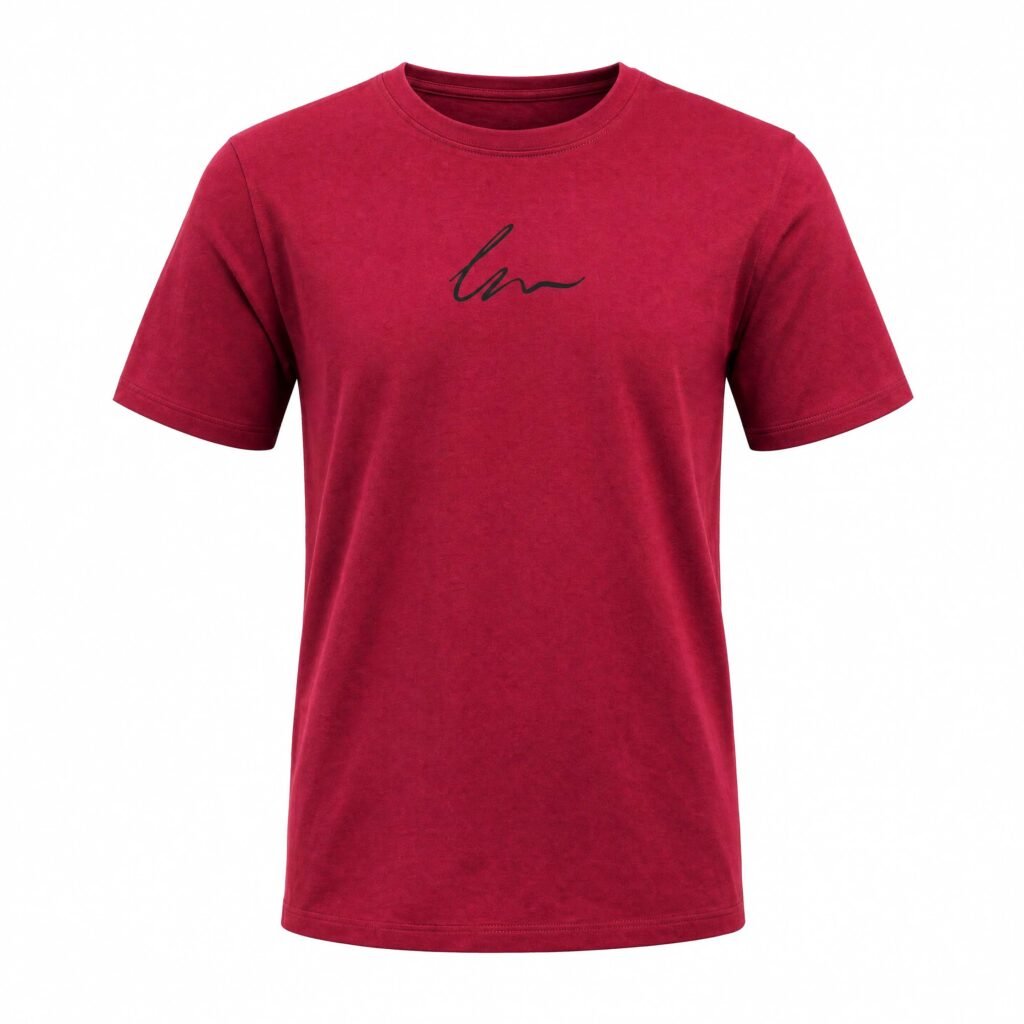 camiseta-corporativa-granate-logotipo-la-unisex